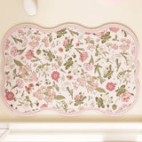 Beautiful Flower Pattern Bathroom Diatomite Carpets Non-Slip Water Uptake Room Foot Mat Set Quick Drying Resistant to Dirt Home