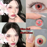 2PCS Red Colored Contact Lenses  Halloween Contact Lenses Role playing Beauty Makeup Products Enlarge Eyes Fast