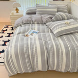 Class A 60S Pure Cotton Bedding Sets Jacquard Cotton Skin Friendly Comforter Cover Set Girl Duvet Cover Set for Queen King Size