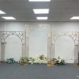 1pcs/3pcs Shining Gold Mirror Chuppah Acrylic Backdrop Stand for Wedding Decoration Flower Stand Walkway Pillar 2M/2.4M Tall