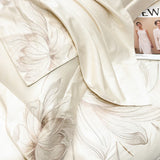 100% Egyptian Cotton Flowers Butterfly Embroidery Luxury Bedding Set Duvet Cover Set Bed Sheet Or Fitted Sheet Pillowcases 4Pcs