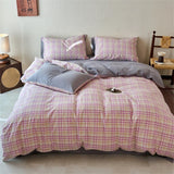 New All-cotton Washed Cotton Printed Checkered Quilt Cover Skin-friendly and Breathable Duvet Cover Without Pillowcase