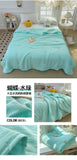 Embroidery Quilt Fluffy Soft Comfort Washed Cotton Embroidery Thin Quilt Machine Washable Blanket Dormitory Single Summer Quilt