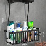 Space Aluminum Shower Caddy Wall-Mounted Bathroom Organizer for Shampoo Soap Contemporary Style Multi-Purpose Storage Basket