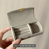 Portable Velvet Jewelry Box with Compartments Compact Travel Jewelry Organizer for Rings Earrings Bracelets Storage Case Gift