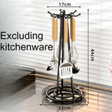 Upgraded kitchen rotary spatula rack bolded storage stable and enlarged storage rack with water tray