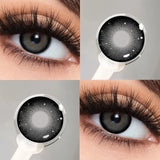 1 Pair Colored Contact Lenses Beautiful Pupil Color Circle Lens Green Iris Prescription Yearly Natural 0-8 Degrees  F