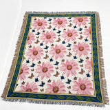 Leaves Floral Blankets for Bed Linen Cotton Throw Blankets Creative Interesting Outdoor Camping Picnic Mat Aesthetic Blanket