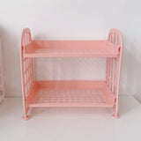 Double Layer Desktop Storage Basket Plastic Large Capacity Student Stationery Storage Box Desktop Organizer Storage Baskets New