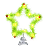 Furry Christmas Tree Topper Creative Design Ornaments Holiday Tree Topper Light-Up Hollow Out Christmas Tree Decorations