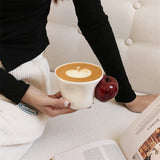 1Pc Original Banana Apple Cup Mug, Hand-Painted Ceramic Coffee Cup Couple Cup, Suitable for Home Drinking Water, Breakfast Milk Cup, Afternoon Tea Coffee, Restaurant Cafe Latte Flower Cup