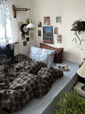 Simple Pure Color Bedding Set 4-Piece Pure Cotton Quilt Coverlet Dormi Bedding 3-Piece Set Color Woven Bedding Linen