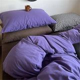 Huace  Pure Cotton Bedding Set Soft Skin-friendly Autumnal Chestnut Color Blo Simple Sle Bedroom Four-piece Suite
