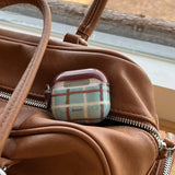 Retro Blue and Brown Plaid + Ring Suitable for Apple Airpodspro2 Case/Airpodspro Case/Airpods4 Case/Airpods3 Case/Airpods2 Case/