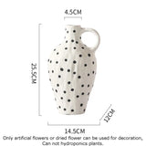Art Black Spotted Ceramic Vase Flower Pots Decorative Arrangement Desk Decoration Ornaments Crafts Floral Vases