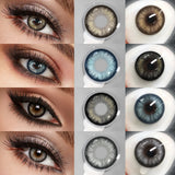 Colored Contact Lenses 2Pcs Natural Blue Half Yearly Cosmetic Small Pupil Color Contacts Beauty Eyes Lenses Wholesale