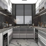 40cm brushed silver self-adhesive wallpaper modern fireproof and waterproof refrigerator living room kitchen countertop