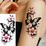 1 Sheet Beautiful Butterfly Flowers Temporary Tattoos For Women Girls Waterproof Fake Tattoos Floral Animals Temp Tatoo Stickers