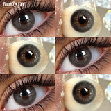 1 Pair Brown Colored Contact Lenses Natural Gray Pupils Eyes Contact lenses Big Eyes Soft Contacts 14.20mm