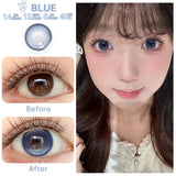 1 Pair(2pcs) Clever Brown/Black-Gray/Coffee Big Eye Enlarging Colored Contact Lenses 14.5mm Half Yearly High Moisture