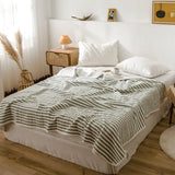 Summer Autumn Thin Quilt 100% Cotton Blankets Striped Knitted Comfortable Washable Bed Blanket Quilting Suitable for Adults Kids
