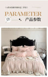 Princess Style Duvet Cover Set Rose Embroidery Bed Cover Lace Ruffles Bed Sheet Pillowcase Soft Bedding Set Decor Gift for Home