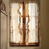 Romantic Style Roses Pattern Ruffle Curtain Enclosure Kitchen Door Curtains Cafe Living Room Window Kitchen Curtain Decoration