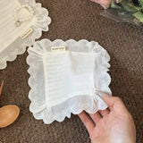 Korean Style Soft Flounced Lace Ruffle Placemats Dust-proof Multi-purpose Lace Napkins Coasters Photo Props