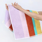 Color Matching Pure Cotton Towels Yarn-dyed Face Soft Towel Class Long-staple  Absorbent Bath Towel  Kids Towel