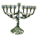 Traditional Menorah Photo Prop Zinc Alloy Christmas Hanukkah Candleholder for Farmhouse Dinner Livingroom Sideboard Anniversary