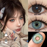 1pair Colorcon Contact Lenses for Eyes Fashion Gray Color Lenses Blue Lens Eye Contacts Beauty Pupils Yearly Cosmetics