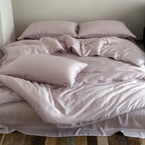 600TC Washed Lyocell Soft Bedding Set Single Double Queen King Size Duvet Cover Set Bed Sheet/Fitted Sheet Pillowcases 3/4Pcs