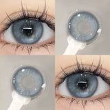 1Pair Blue Lenses Color Contact Lenses for Summer With Diopters Prescription Korean High Quality Lenses Soft Makeup Lens