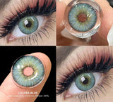 1pair Natural Contact Lenses with Diopters Colored Lenses 0 to -6.00 Degrees Graduation Blue Pupils Myopia Lenses Eyes