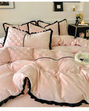 Winter Warm Bedding Set Flannel Duvet Cover for Home Thicken Velvet Queen King Size Luxury Bedroom Decor Quilt Cover Pillowcase