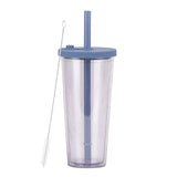 700ml,Double-Layer Straw Cup/MUG,Drinkware,Environmentally Friendly Plastic,Large Diameter,Transparent Milk Tea Cup,Holiday Gift