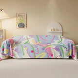 Cartoon Pattern Couch Towel, One Piece All Inclusive, Four Seasons Universal Imitation Hemp Settee Cover, Anti Slip Dust Covers