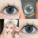 2Pcs Yearly Soft Circular Colored Contact Lenses Beauty Pupil Gray Blue Eyes Green Makeup Pink Fast Shipping High Quality