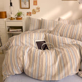New All-cotton Class A Striped Washed Cotton Quilt Cover Skin-friendly and Comfortable Bedding Covers 160X210 220X240