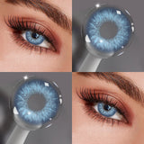 Blue Color Contact Lenses 14.2mm Small Pupil Yearly Disposable Eye Enlargement Lenses for Party Eyes Makeup