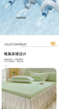 2/3pcs Summer Cooling Bed Skirt Set Class A Princess Mattress Cover Single Soft Mat Room Decor Bedspread Ice Silk Bean Cool Mat