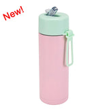 Stainless Steel Thermos Mug, Large Capacity, Portable Silicone Handle with Straw, American Large Capacity, WATER BOTTLE, 650ml
