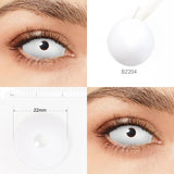 22mm Sclera Lens 2 Pieces Halloween Contact Lenses Cosplay Lens White Lenses Red Mesh Full Eye Crazy Lenses Accessories