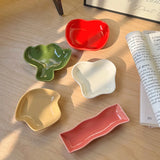 Vegetable Style Ceramic Sauce Plate Wasabi Oil Vinegar Dispenser Container Korean Style Dining Room Table Decor Accessories