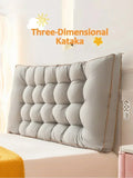 High Quality and Simple Washed Cotton Bedside Cushion for Home Use Large Backrest Bedroom Bed Cushion Waist Protection Pillow