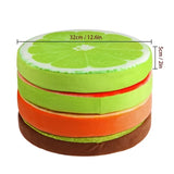 Creative 3D Soft Round Home Decorative Pillow Plush Lemon Fruit Seat Pad Office Chair Back Cushions Watermelon Kiwi Orange