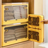 Foldable Stackable Storage Box Large Capacity with Wheels Home Closet Organizer for Books Toys Snacks Sundries Storage Supplies