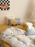 Ultra-Soft Warm Milk Velvet Bedding Set Cartoon Winter Faionable Tee-Piece Bedding Set Fine Texture Durable Active Printing