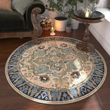 Round Carpets for Living Room  Vintage Floral  Large Area Home Decor Luxury Bohemian IG Exotic Art Soft Bedroom Polyester Rugs