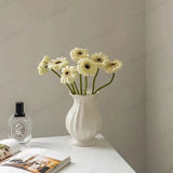 Nordic Retro Vase Flower Arrangement Ceramic White High-end Hydroponic Rose Flowers Dried Flowers Home Decoration